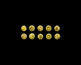 Yellow Diamond Round 1.7mm Approximately 0.20 Carat, April Birthstone, Canary Diamond, Brilliant Cut SI2, For Jewelry Making (39717)