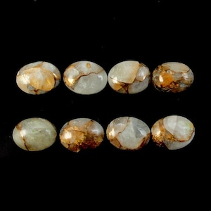 Calcita de Cobre Oval 8 x 6 mm Aproximadamente 10 Quilates, Lindos Cabochões de Cor de Cobre Marfim, Para Fabricação de Joias (4501)