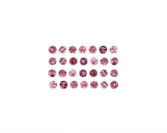 Pink Tourmaline Round 2mm Approximately 1 Carat, October Birthstone, Faceted Plain Top, For Jewelry Making (46246)