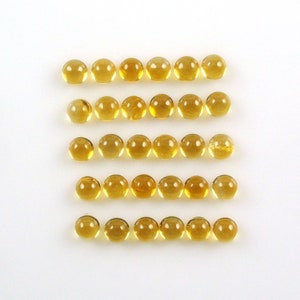 Citrine Cabs Round Shape 3x3mm Approximately 3.6 Carat, November Birthstone, Transparent Yellow Variety of Quartz, For Jewelry Making (9719)