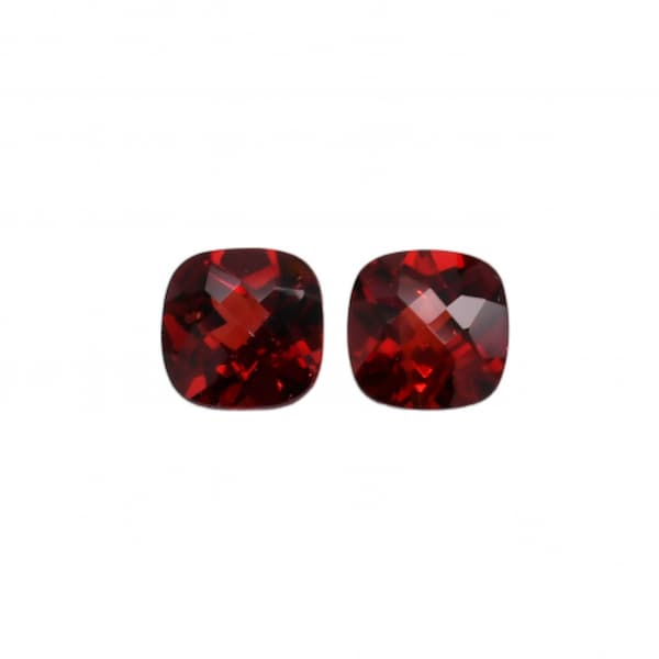 Red Garnet Cushion Shape 8mm Approximately 4.80 Carat, Deep Red Color, January Birthstone, Faceted Gemstones, For Earring Making (21769)