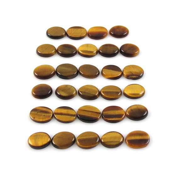 Tiger's Eye Cab Slice Oval 8x6mm Approximately 25 Carat, Nice Brown Coloration, Chatoyant Gemstone, For Jewelry Making (4303)