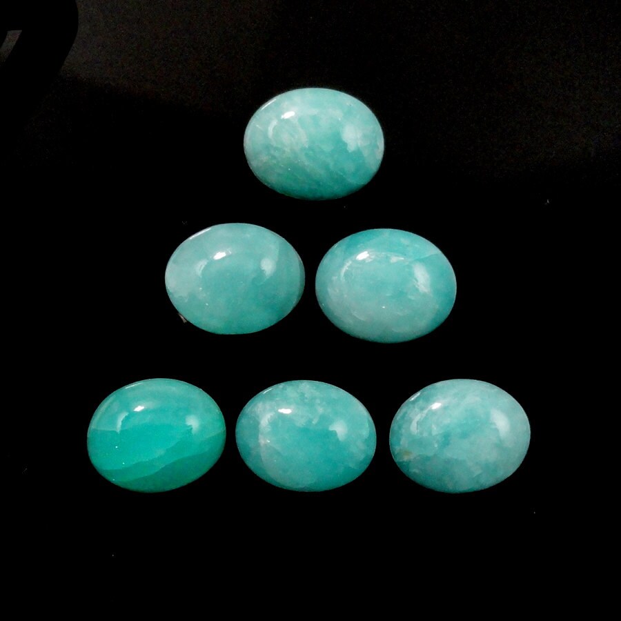 Amazonite Cab Oval 10x8mm Approximately 14 Carat, Sky Blue Color ...