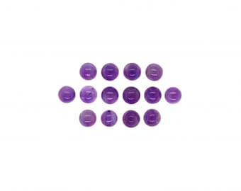 Amethyst Cabs Round 5mm Approximately 7 Carat, Purple Color Flat Bottom Cabochons, February Birthstone, For Jewelry Making (45693)