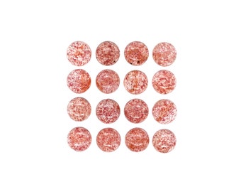 Strawberry Quartz Cabs Round 6mm Approximately 13 Carat, Pinkish to Reddish Body Color, Red Fire Quartz, For Jewelry Making (11141)