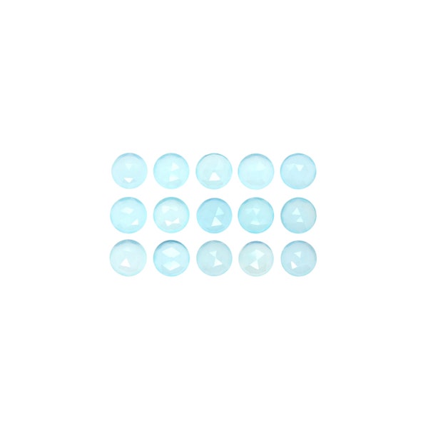 Peruvian Chalcedony Rose Cut Round Shape 6mm Approximately 9 Carat, Soft Blue Translucence, Faceted Chalcedony, For Jewelry Making (10835)