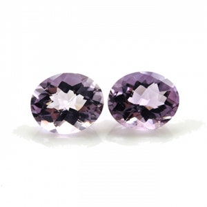 Lavender Amethyst Oval 12x10mm Approximately 7 Carat Matched Pair, February Birthstone, Beautiful Lilac Color, Sobriety Stone (2420)