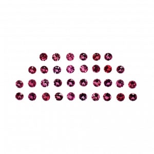 Rhodolith Granat Rund 2,6 mm ca. 3 Karat, tiefrote rosa Farbe, Januar Geburtsstein, für Schmuckherstellung (34690)