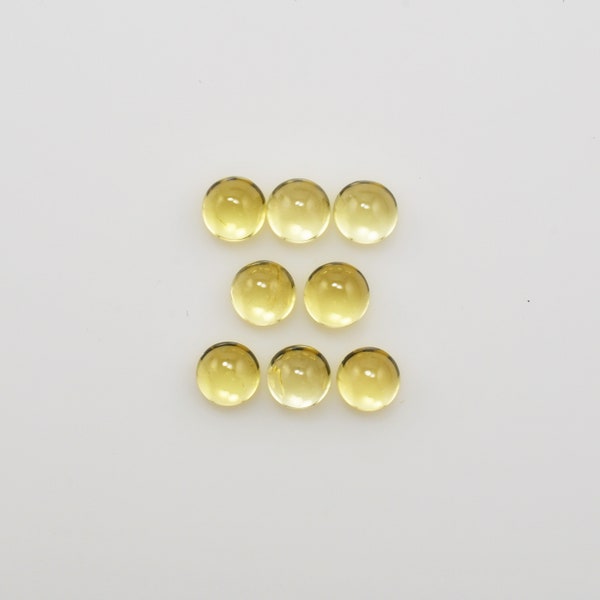 Heliodor Cab Round 4mm Approximately 2 Carat, Excellent Golden Color, Beryl Family, Flat Bottom Cabochons, For Jewelry Making (32244)