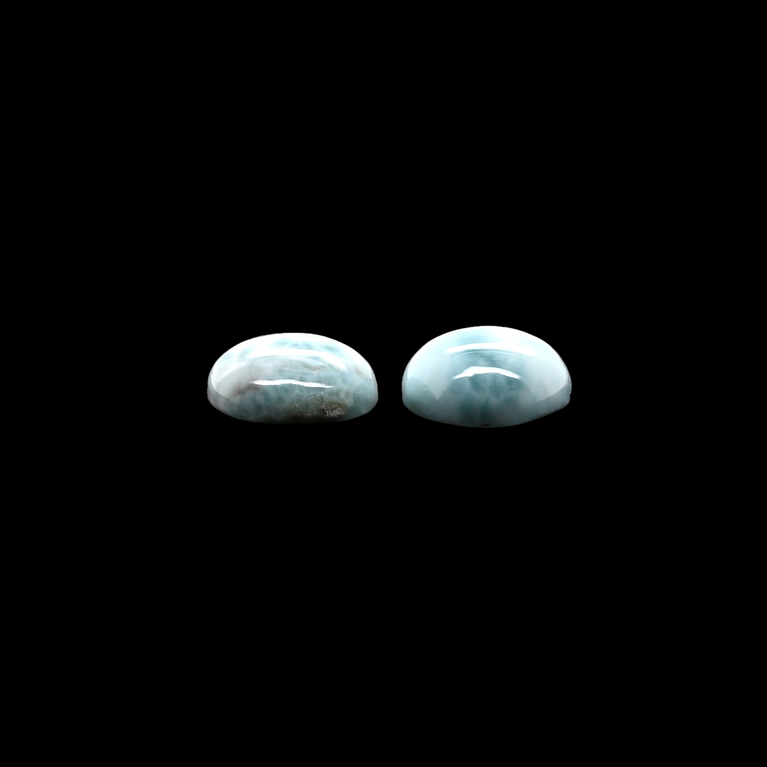 Boucles D'Oreilles Larimar Pectolite Bleu - Argent 925 Sterling Fait Main - E437