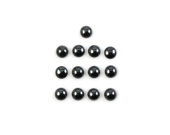 Natural Hematite Cab Round 5mm Approximately 10 Carat, Amazing Metallic Color, For Jewelry Making (5362)