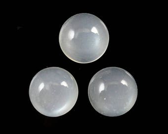 White Moonstone Cab Round Shape 11mm Approximately 13 Carat, Variety of Feldspar, June Birthstone, Ivory Color, For Jewelry Making (4940)