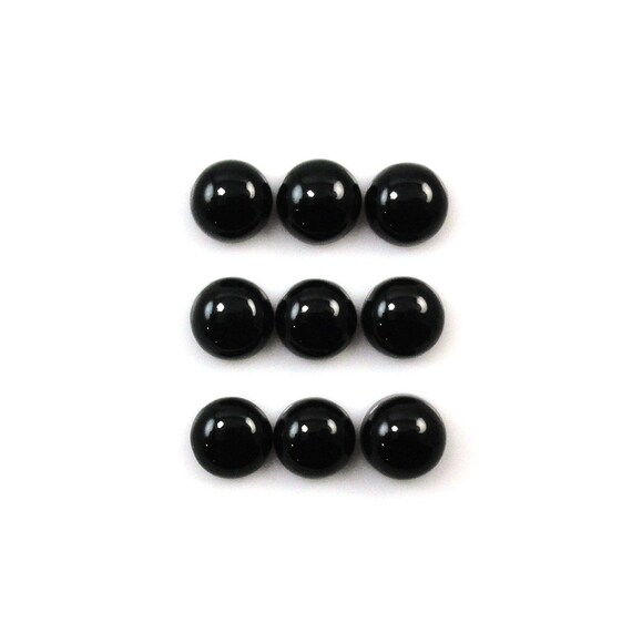 Buy Black Onyx Cab Round 8mm Approximately 15 Carat, Jet Black