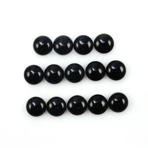 Black Onyx Cab Round 6mm Approximately 10 Carat, Jet Black Color, Smooth Flat Bottom Onyx Cabochons, For Jewelry Making (579)