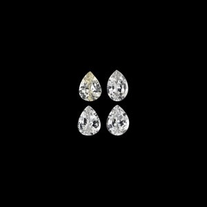 Vit safir, päronformad, 4 x 3 mm, cirka 0,70 karat, septemberfödelsesten, fasetterad slät topp, smyckestillverkning (13049)