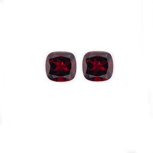 Red Garnet Cushion Shape 8mm Approximately 4.80 Carat, Deep Red Color, January Birthstone, Faceted Gemstones, For Earring Making (21769)