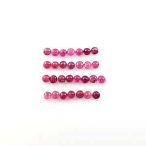 Ruby Cab Round 2.6mm Approximately 3 Carat, July Birthstone, Flat Bottom Smooth Red Cabochons, For Jewelry Making (21346)