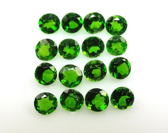Chrome Diopside Round 3mm Approximately 1.80 Carat, Nice Deep Green Color, Faceted Plain Top, For Jewelry Making (6084)