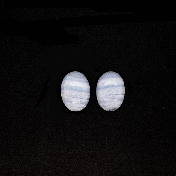 Blue Lace Agate Cab Oval 14x10mm Approximately 10 Carat, Beautiful Light Blue Color With White Striations, For Jewelry Making (4488)