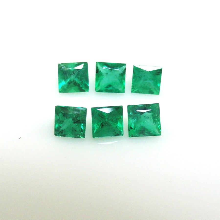 Zambian Emerald Princess Cut 3x3mm Approximately 0.5 Carat, Grassy Green Color, May Birthstone, Beryl Family, For Jewelry Making (11706)