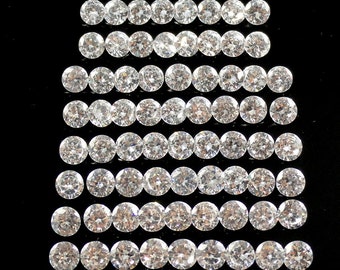 Cubic Zirconia Round 5mm 70 Pieces , Brilliant Cut, Gemstones For Jewelry Making (209)