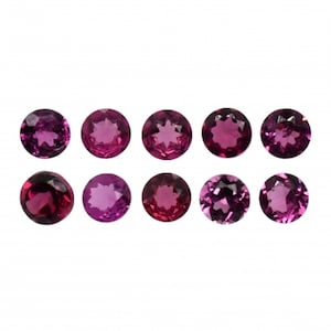 Rhodolith-Granat, rund, 4 mm, ca. 2,97 Karat, Geburtsstein für Januar, wunderschöner purpurroter Granat mit rosa Schimmer, für Schmuck (13933)
