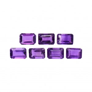 Amethyst Emerald Cut 6x4mm Approximately 4 Carat, Nice Purple Color, Faceted Plain Top, For Jewelry Making (8412)