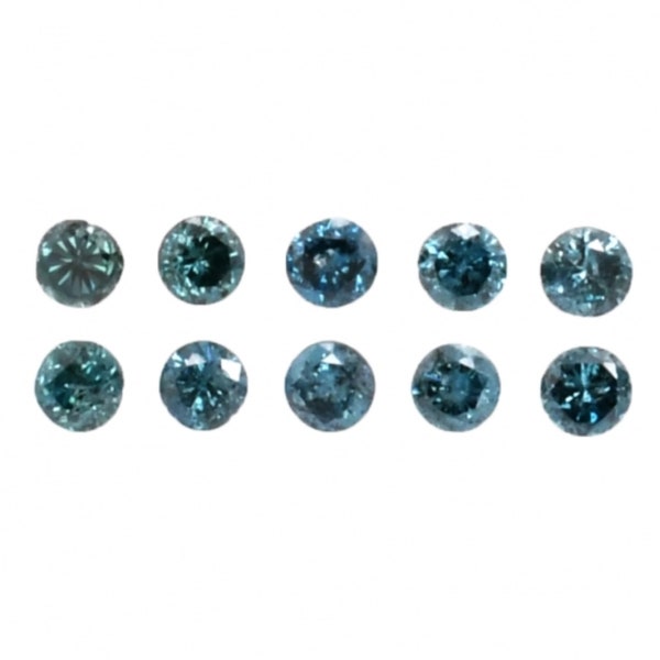 Blue Diamond Round 1.8mm Approximately 0.25 Carat, April Birthstone, Brilliant Cut, Si2 Clarity, For Jewelry Making (34150)