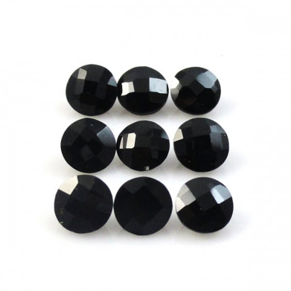 Black Spinel Faceted Round 6mm Approximately 9 Carat, Pure Inky Black Color, August Birthstone, Black Diamond Lookalike, For Jewelry  (3021)