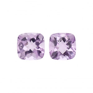 Lavender Amethyst Cushion 10mm Approximately 7.80 Carat Matching Pair, February Birthstone, Sobriety Stone, Faceted Amethyst (39969)