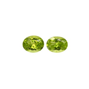 Peridot Oval Shape 11x9mm Approximately 7.60 Carat Matching Pair, August Birthstone, A Variety Of Olivine, For Earrings (197)