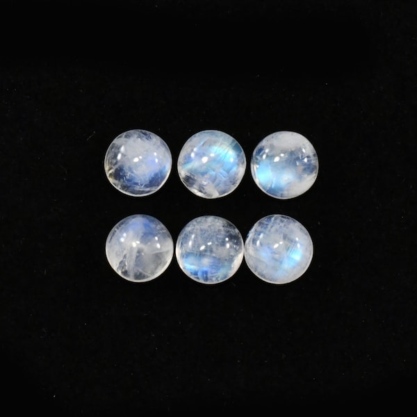 Rainbow Moonstone Cab Round 8mm Approximately 10 Carat , A Variety of Feldspar, June Birthstone, For Jewelry Making (6024)