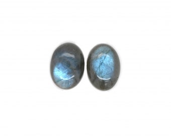 Labradorite Cab Oval 18x13mm Approximately 19.86 Carat Matching Pair, Flat Bottom Untreated, Feldspar Variety, For Earring Making (52092)