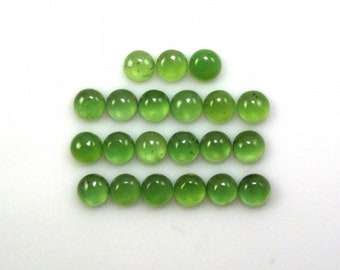 Green Serpentine Cab Round 5mm Approximately  9 Carat, Beautiful Smooth Flat Bottom Serpentine Cabochons, Perfect For Jewelry Making (6477)