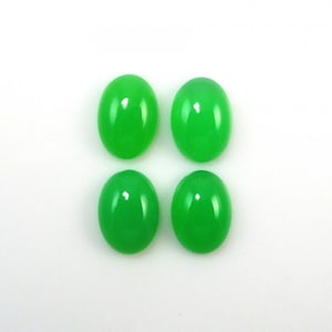 Chrysoprase Cab Oval 14x10mm Approximately 20 Carat, Apple Green, Serpentine Green, Flat Bottom Smooth Chrysoprase, For Jewelry Making(3673)