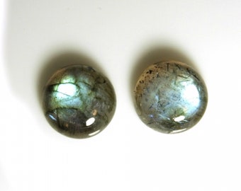 Labradorite Cab Round 14mm Approximately 19 Carat , Spectral Play of Color, Color Variation, Feldspar Variety, For Jewelry Making (552)