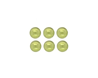 Peridot Cab Rund 6 mm ungefähr 5.50 Karat, lindgrüne Farbe, ein Abend Smaragd, flacher Boden Cabochon, für Schmuckherstellung (5980)