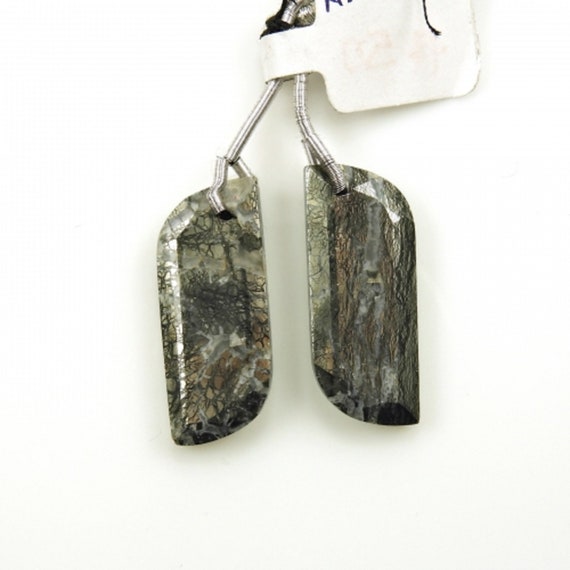 Marcasite Drops Fancy Shape 31x12mm Front to Back Drilled Beads