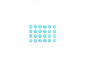 Amazonite Cabs Round 4mm Approximately 6 Carat , Sky Blue Color, Flat Bottom Smooth Cabochons, For Jewelry Making  (9118)