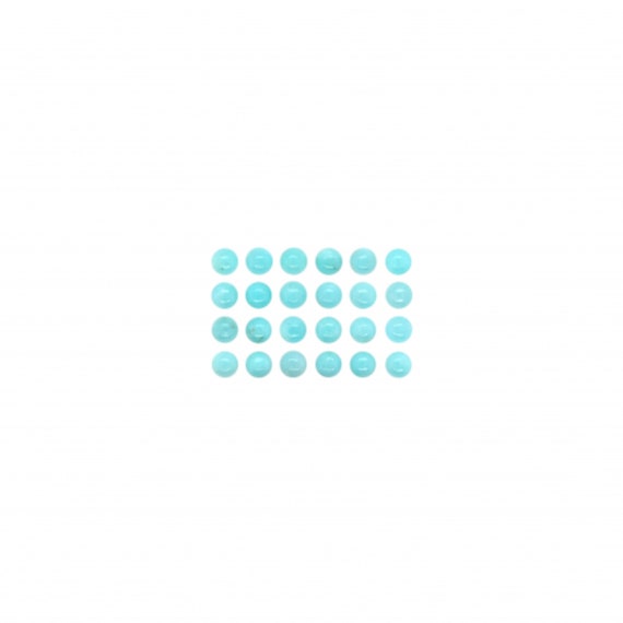 Amazonite Cabs Round 4mm Approximately 6 Carat , Sky Blue Color, Flat Bottom Smooth Cabochons, For Jewelry Making  (9118)