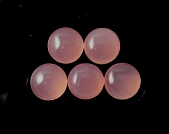 Pink Chalcedony Cab Round 9mm Approximately 11 Carat, Soft Pink Translucence, Cabochons For Jewelry Making (5692)