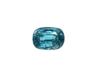 Blauwe zirkoon ovaal/kussenvormig 10x7,5 mm, enkel stuk, 4,77 karaat, geboortesteen van december, prachtige aquablauwe kleur, gefacetteerde edelsteen (7878)