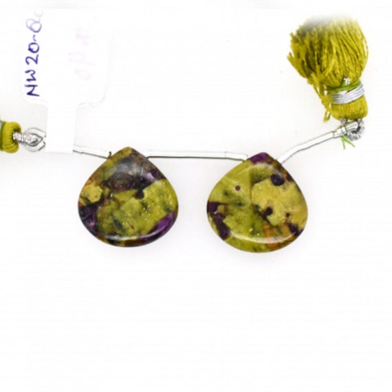 Buy Stichtite Drop Heart Shape 18mm Drilled Bead Matching Pair