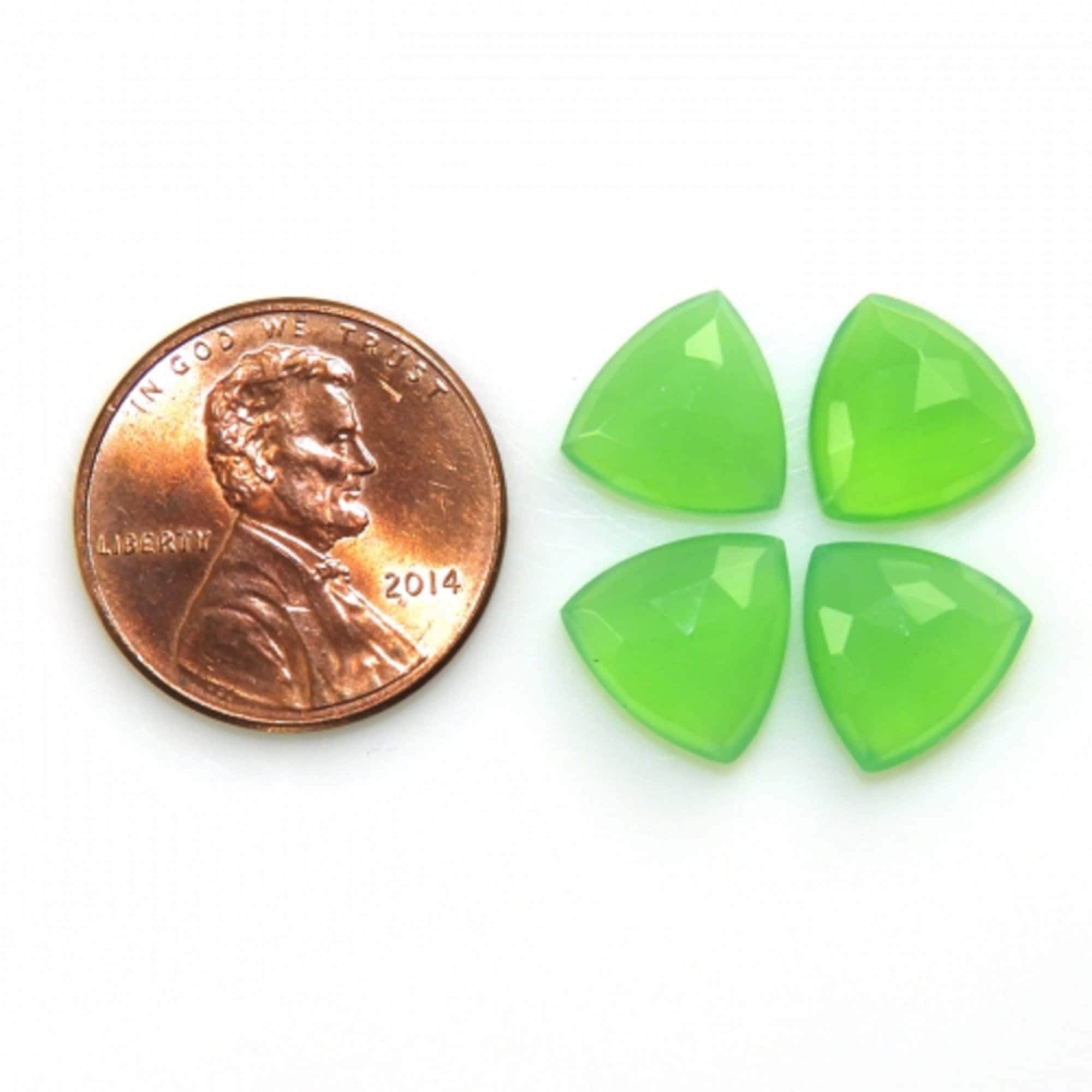 Chrysoprase Rose Cut Trillion 10mm Approximately 9.30 Carat