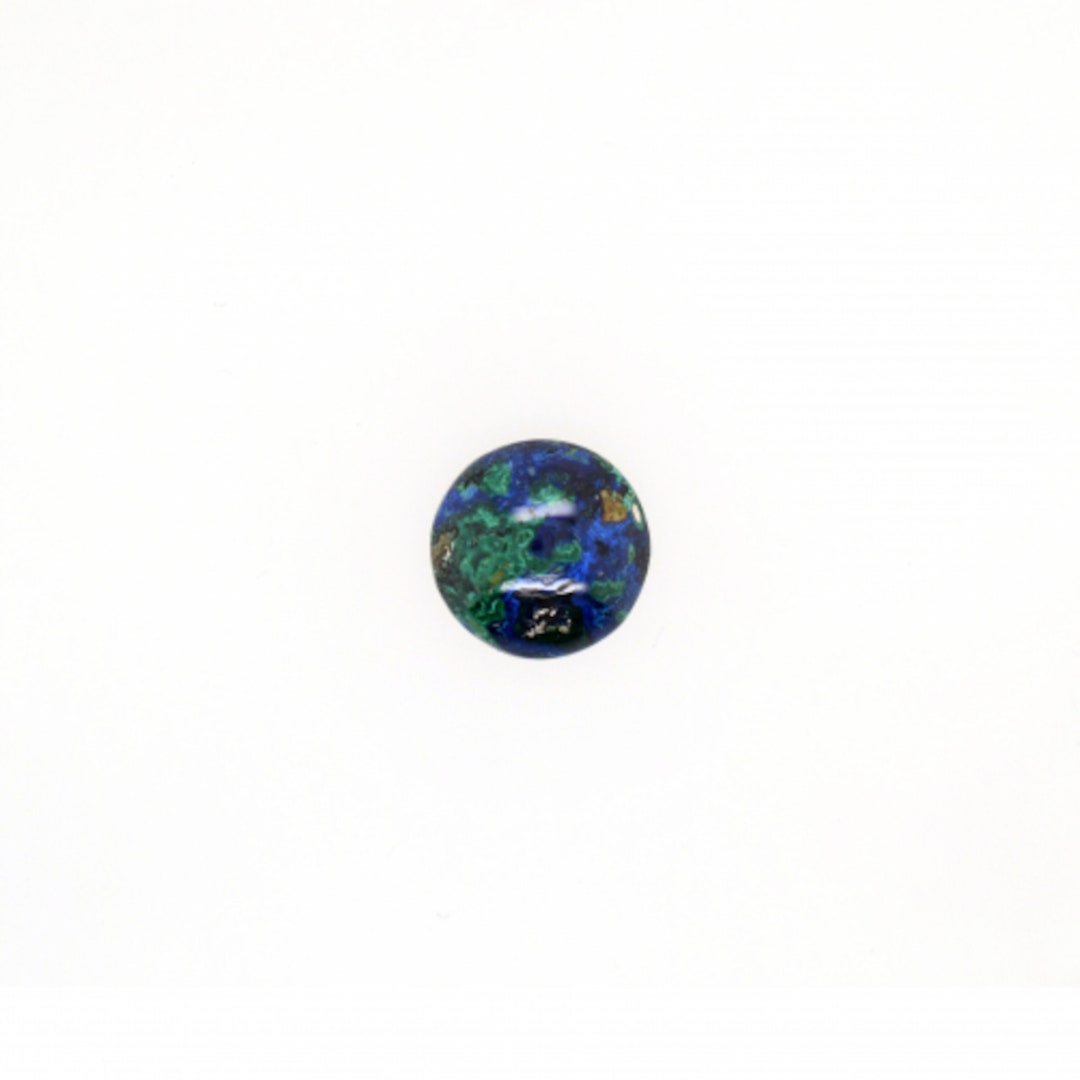 Azurite Malachite Cab Round 14mm Approximately 9 Carat