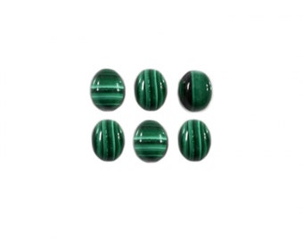 Malachite Cabs Oval 9x7mm Approximately 15 Carat, Shades Of Deep & Light Green Color, Smooth Flat Bottom Cabs, For Jewelry Making (53269)