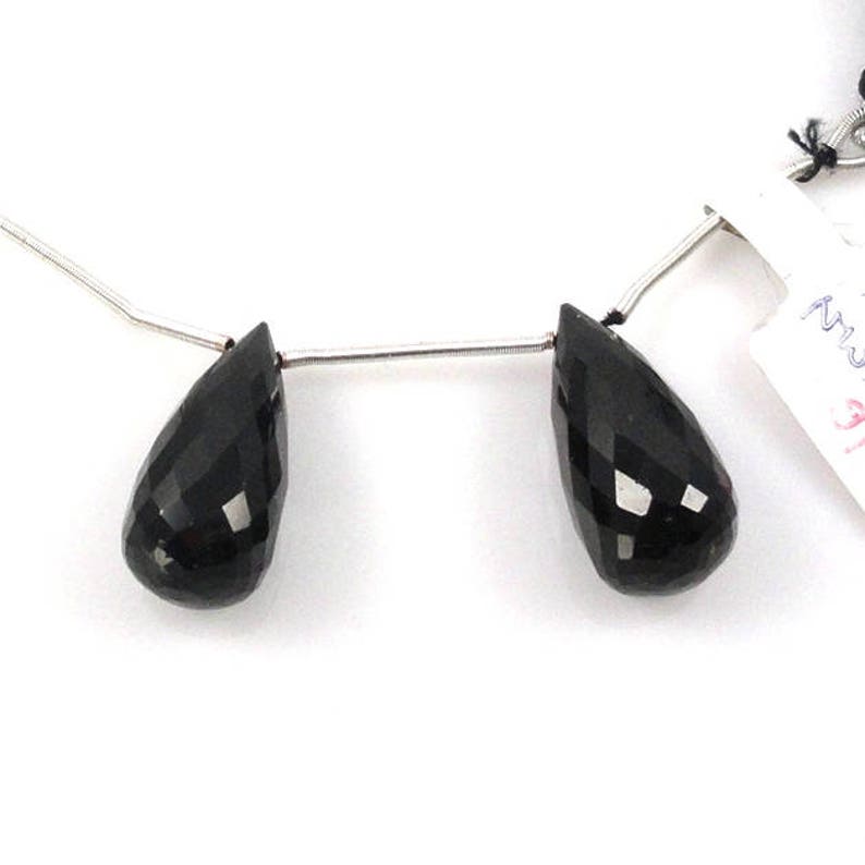 Black Diamond Lookalike Untreated 2199 Pure Inky Black Color Black Spinel Almond Shape Drops 23x7mm Approx 26 Carat August Birthstone
