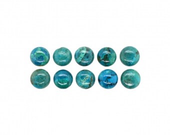 Chrysocolla Cab Round Shape 8mm Approximately 16 Carat, Nice Teal Color Flat Bottom Cabochons,  For Jewelry Making (9732)