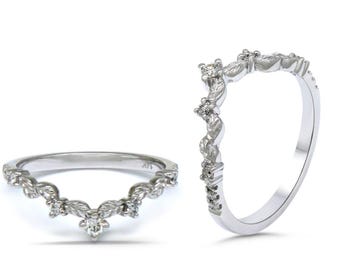 White Diamond 0.16 Carat Stackable Ring Band In 14k White Gold (145831)