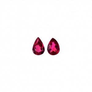 Red Spinel Pear Shape 3.5x2.5mm Approximately 0.18 Carat Matching Pair, Amazing Red Color, Faceted Plain Top, August Birthstone (35141)